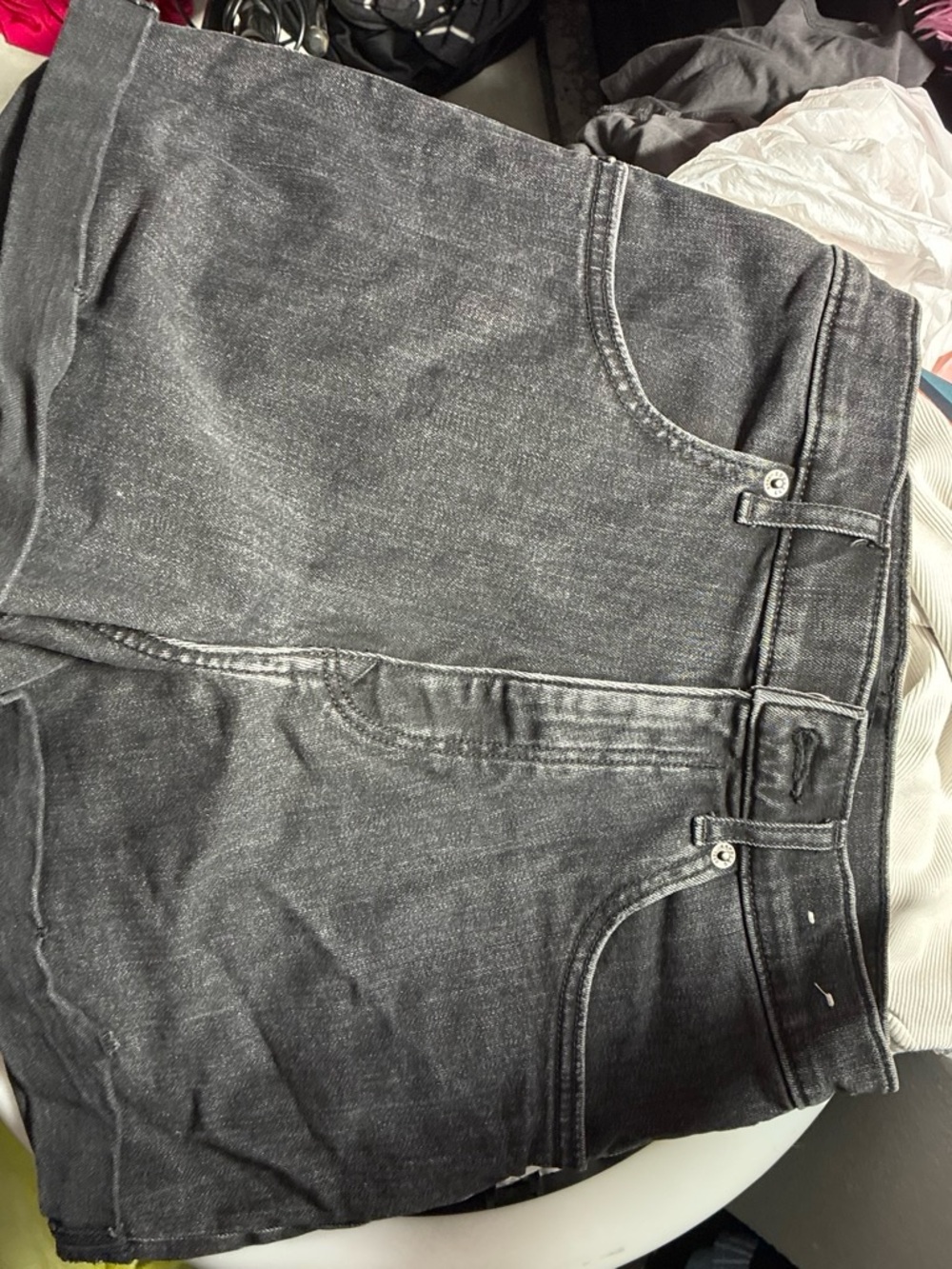 Express Women's Washed Black Denim Shorts